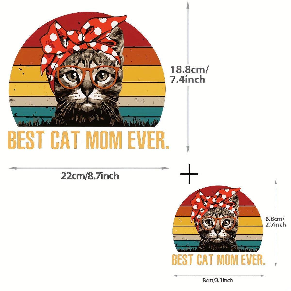 Rainbow Cat Mom Clothing Heat Transfer Sticker DIY Clothes Pillow Backpack