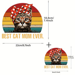 Rainbow Cat Mom Clothing Heat Transfer Sticker DIY Clothes Pillow Backpack