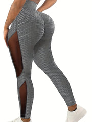 Honeycomb Mesh Leggings High Waist Yoga Pants Women's Clothing