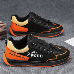 Men's Lace-Up Sneakers Letter & Graphic Pattern Skate Shoes
