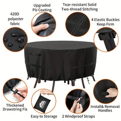 Waterproof Round Patio Table & Chair Set Cover