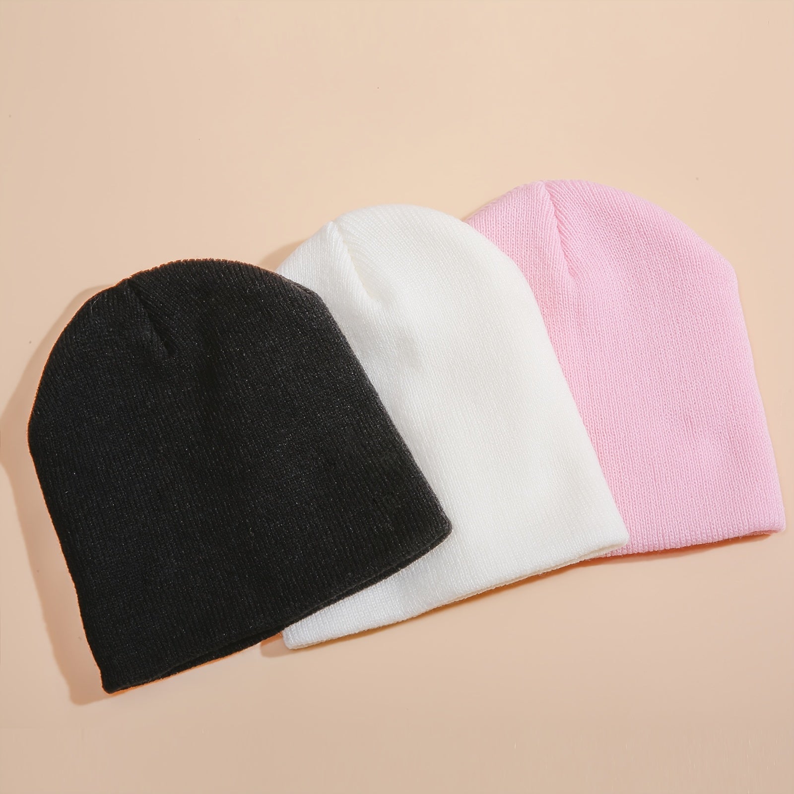 3pcs Toddler Baby Beanie Knit Hat Warm Winter Cap for Boys and Girls