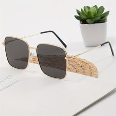 Square Metal Sunglasses UV400 Anti Glare for Driving