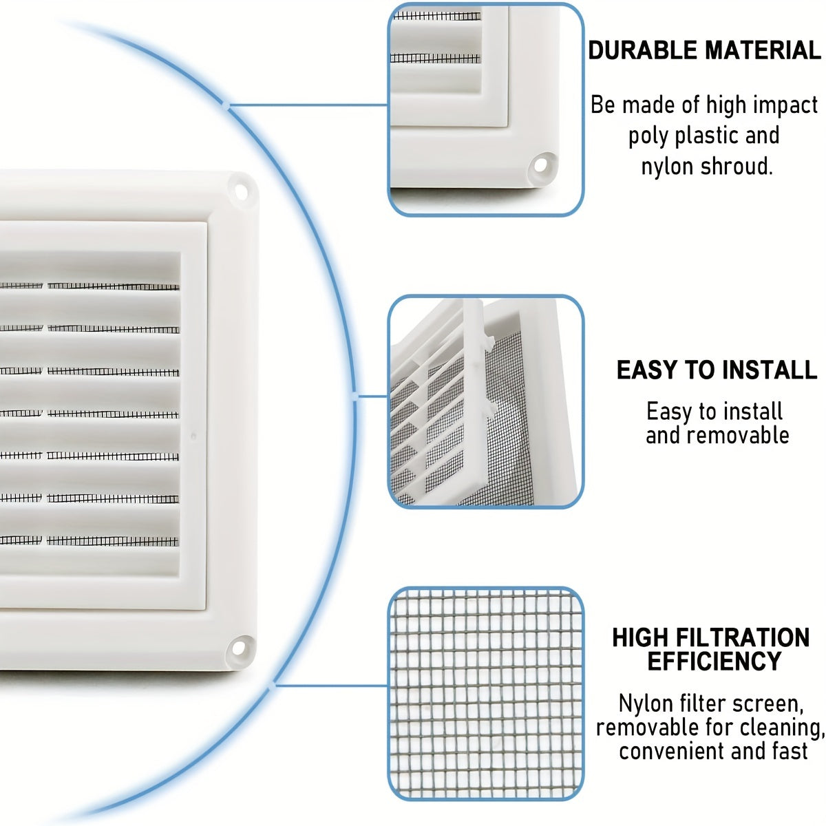 10 15 Louvered Vent Cover Stops Birds Nesting Outside Dryer Exhaust Air Vent