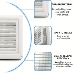 10 15 Louvered Vent Cover Stops Birds Nesting Outside Dryer Exhaust Air Vent