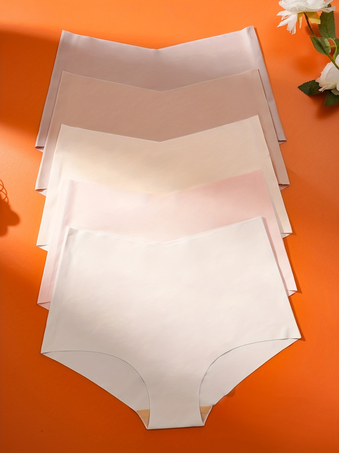 5pcs Seamless High Waist Briefs Soft Intimates Panties