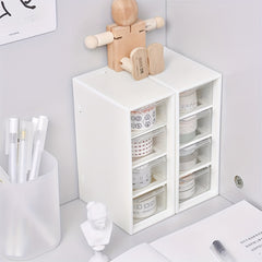4pcs Small Drawer Storage Box Desktop Finishing Four Palace Grid Storage