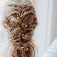 5pcs Rhinestone Flower Hair Pin Non Slip Hair Styling Accessory
