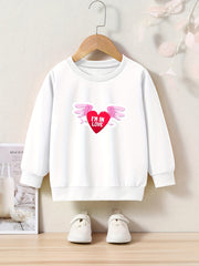 OERYUI Cupid's Heart Graphic Sweatshirt for Kids