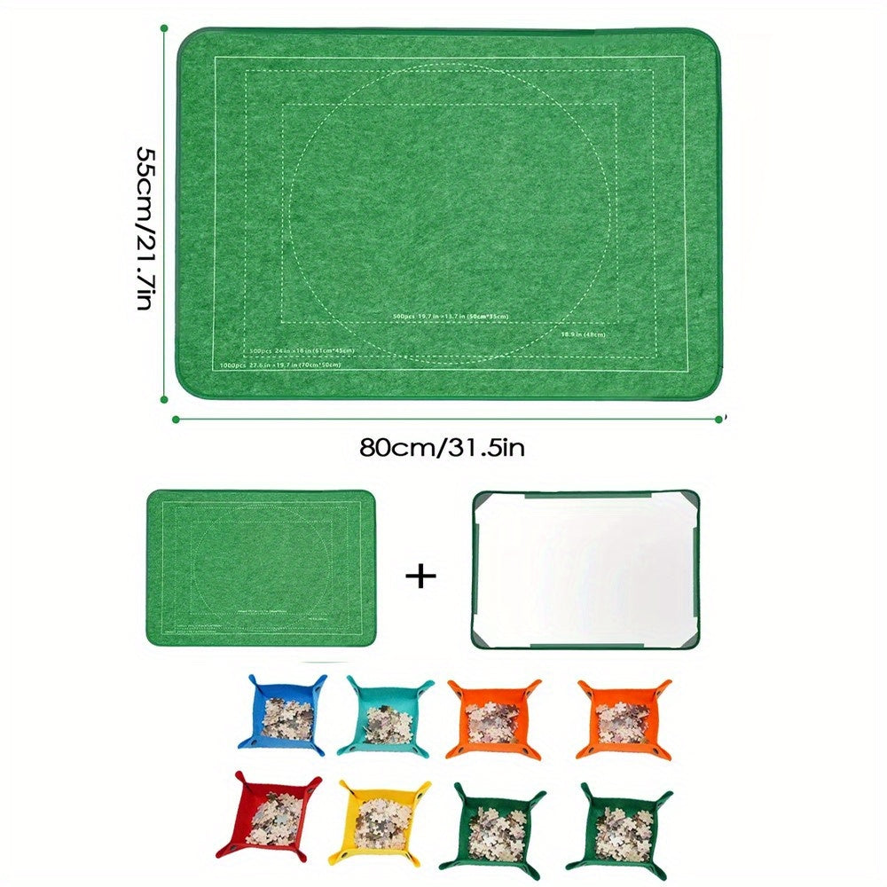 1000pc Jigsaw Puzzle Board, 8 Trays & Cover