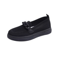 Platform Chain Slip-On Loafers Solid Round Toe Shoes