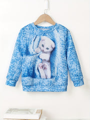 Kitten Tie Dye Sweatshirt for Girls Long Sleeve Top