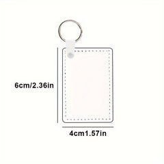 10pcs Double Sided Sublimation PU Key Chains Heat Transfer Blank Rectangle Keych