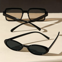 Square Oval Sunglasses Retro Punk UV400 Sun Shades For Party Beach