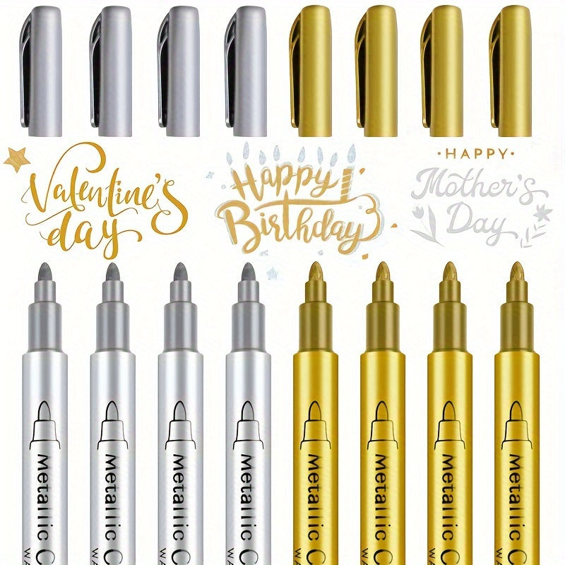 4pcs Waterproof Paint Marker Pens Gold Silver Resin Mold Art Supplies