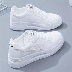 Women's Letter Decor Platform Shoes Casual Lace Up Outdoor Sneakers