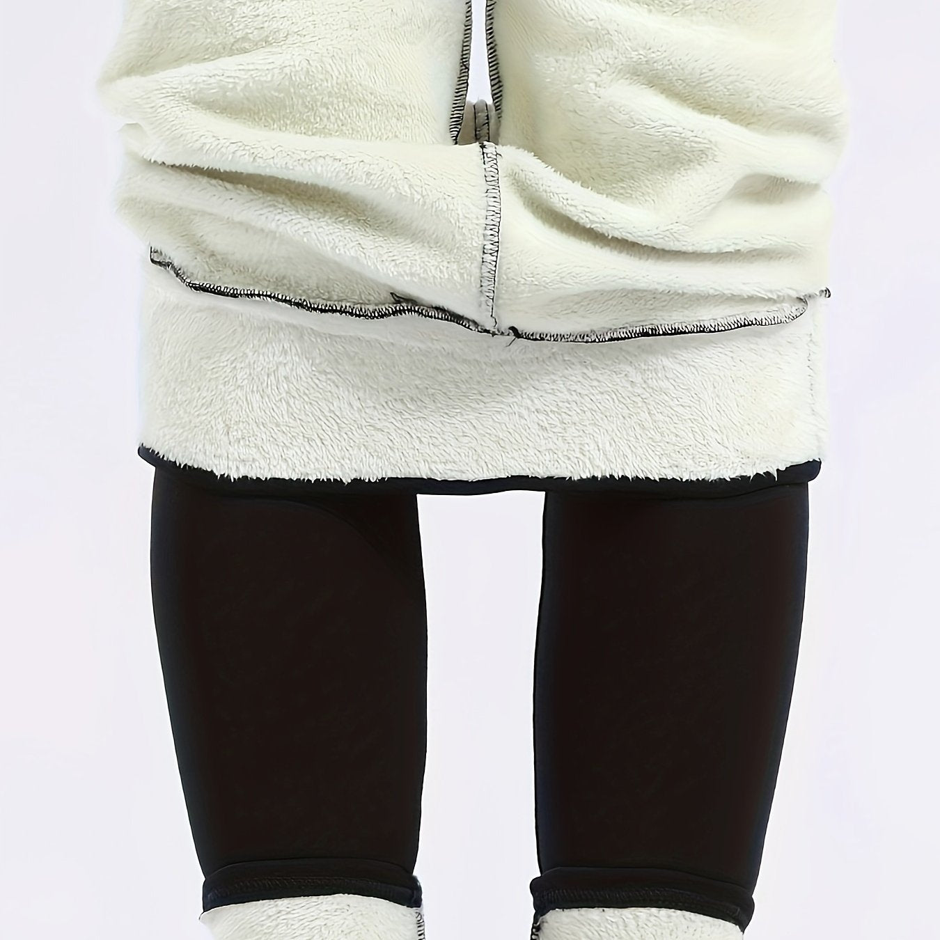 Plush Thermal Pants Comfy Slim Elastic Tights for Winter
