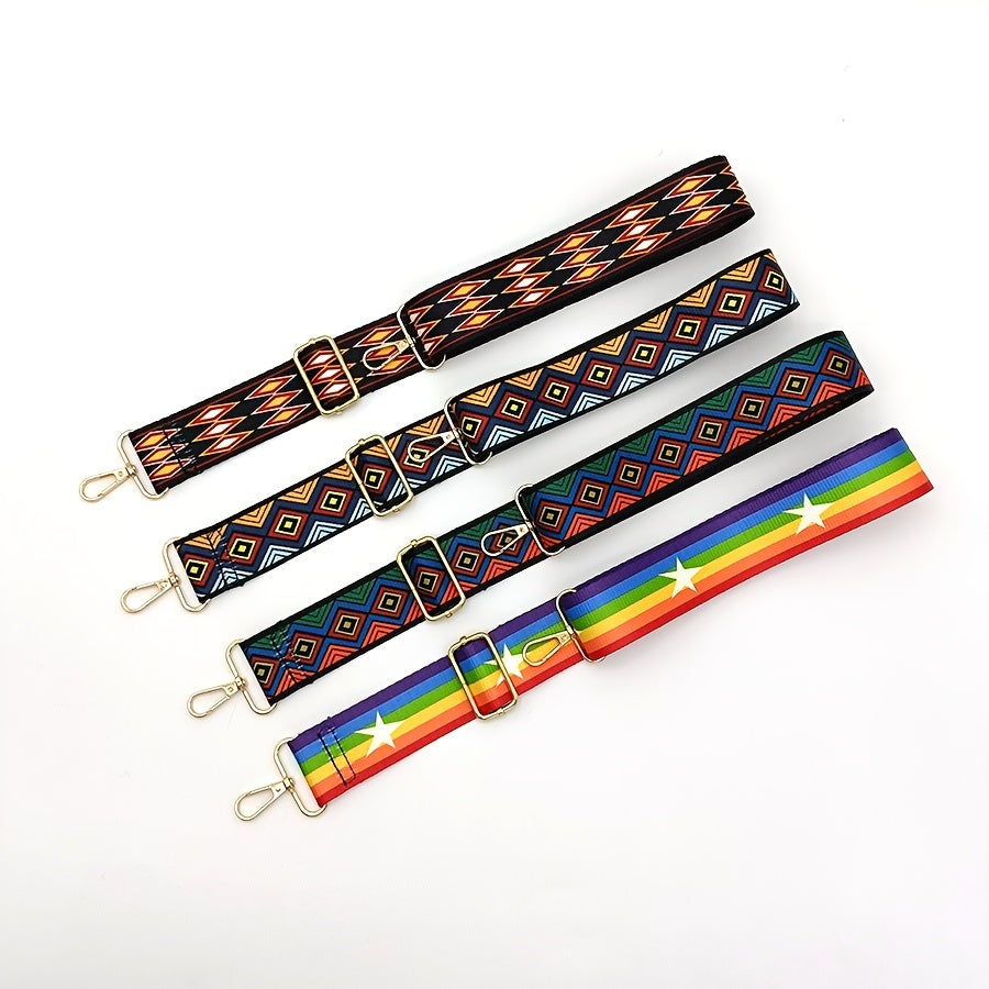 Vintage Geometric Pattern Wide Bag Strap Replacement Shoulder Bag Strap