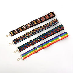 Vintage Geometric Pattern Wide Bag Strap Replacement Shoulder Bag Strap