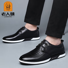 LAORENTOU Men's Leather Dress Shoes Casual Oxford Shoes