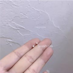 3 Pairs Kids S925 Silver Bean Shaped Stud Earrings Girls