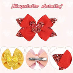 Sequin Mouse Ear Bow Hair Clips Hair Accessories Holiday Gift For Girls