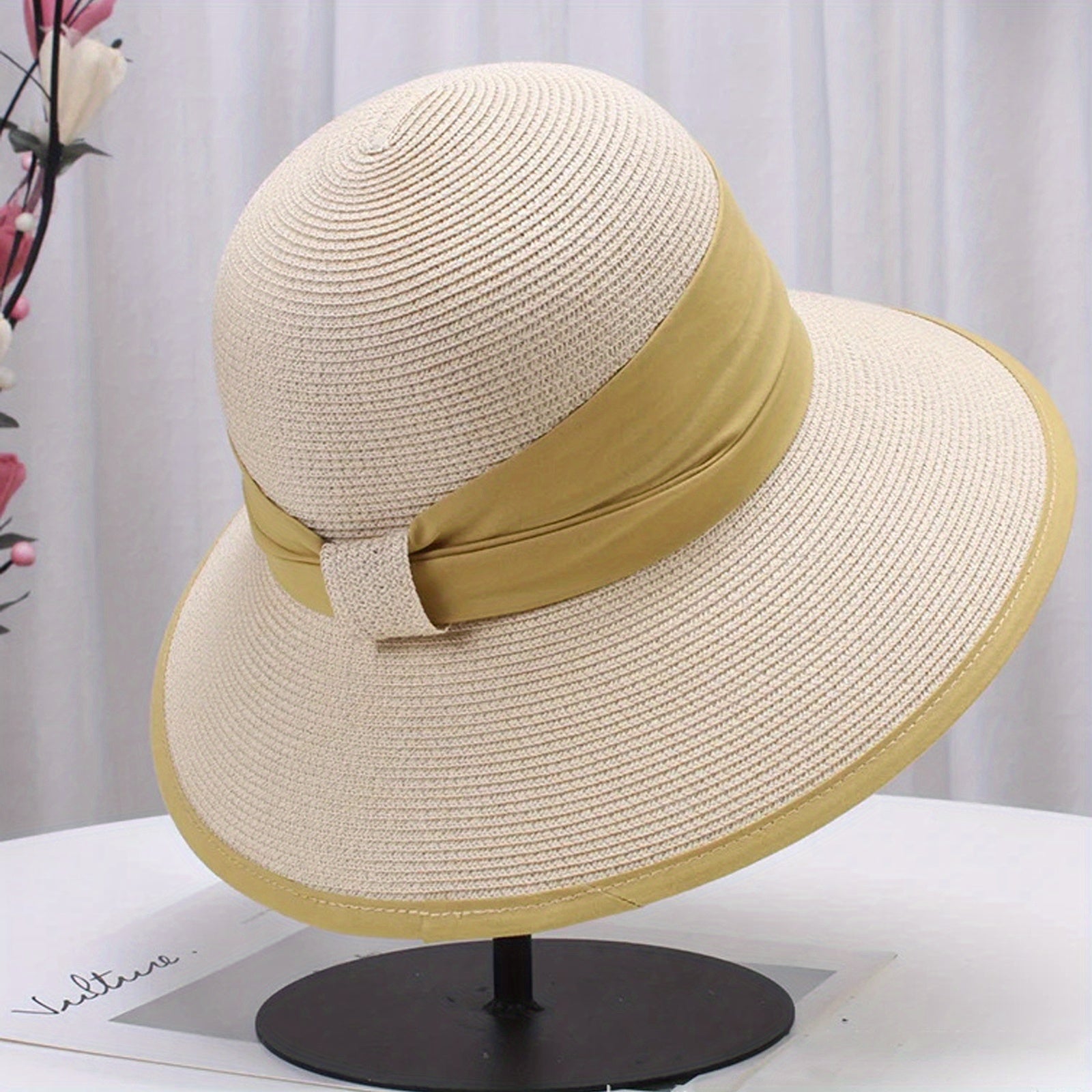 Ruched Hat Band Sun Hat Solid Bucket Hat Classic UV Protection Travel Beach Hats