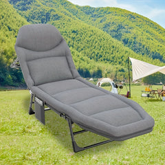 Outdoor Folding Bed With Side Pocket Office Nap Bed Single Person Nap Bed