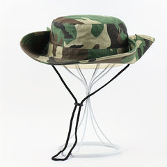 Men's Camo Large Brim Bucket Hat for Outdoor Activities