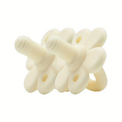 2 Pack Silicone Pacifiers Unique Flower Shape One Piece With Teether Handle