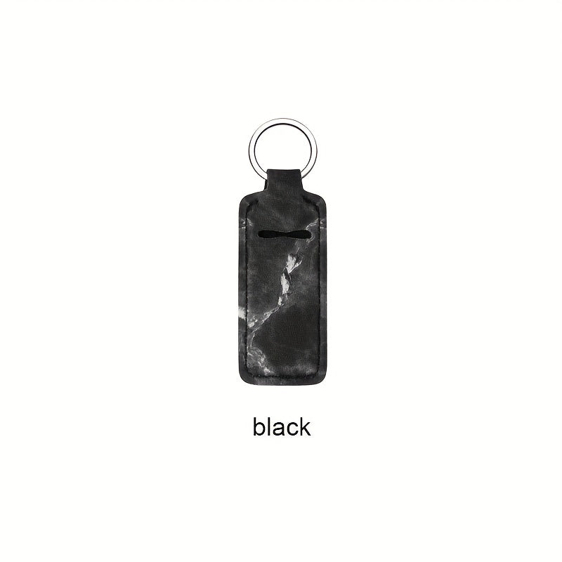 Lip Balm Holder Keychain Elastic Lip Balm Bag Keychain