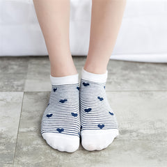 5 Pairs Heart Pattern Ankle Socks Women's Stockings