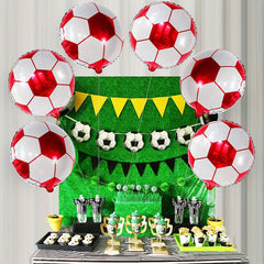 6pcs Football Theme Foil Balloons Birthday Party Sports Games Supplies