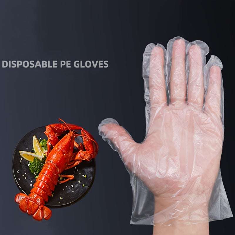 100pc Transparent Disposable Gloves for Kitchen Beauty Dishwashing