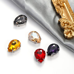 20pc Glitter Drop Crystal Rhinestone Glass Stones Beads DIY Craft Accessories