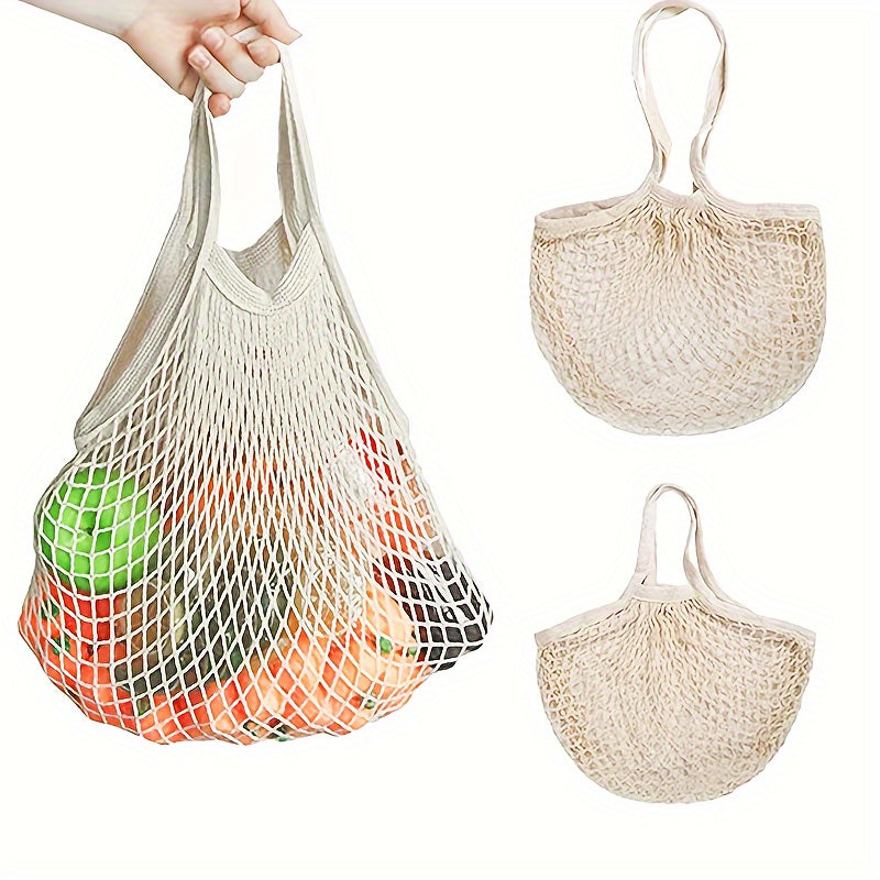 Reusable Fruit String Grocery Shopper Cotton Tote Bag