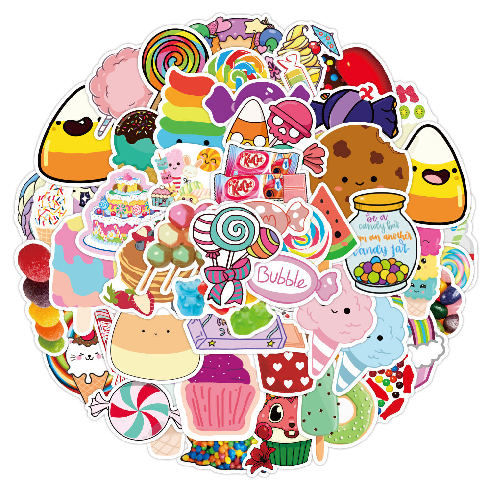 50 Candy Stickers Waterproof Vinyl Decals Laptop Water Bottle Skatebo