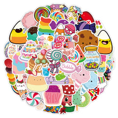 50 Candy Stickers Waterproof Vinyl Decals Laptop Water Bottle Skatebo