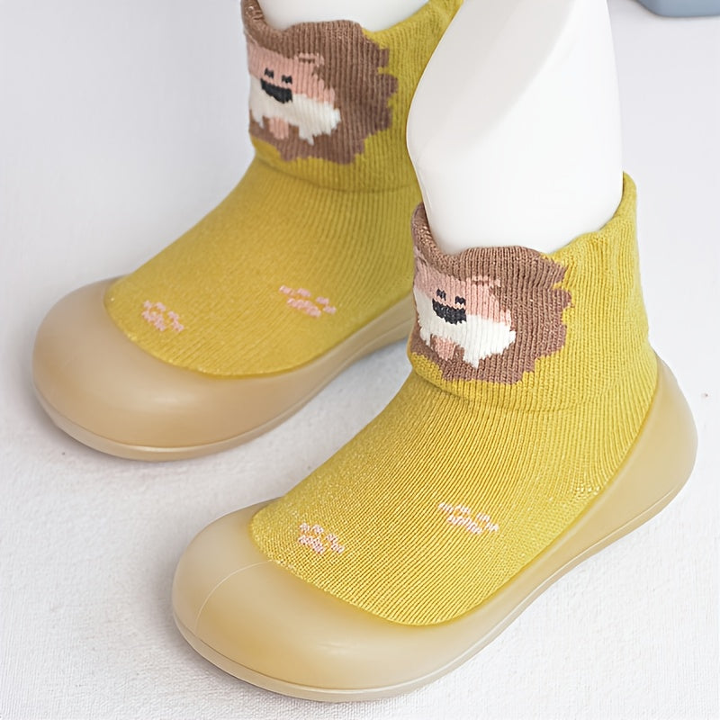 Boys Yellow Cartoon Print Indoor Sock Shoes Autumn & Winter