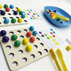 Wooden Bead Clip Game Math & Number Learning Activity