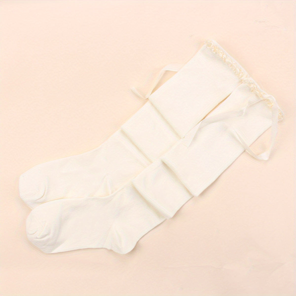 Bowknot Thigh High Socks Lace Stocking Warm Cotton Knee Socks