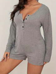 Casual Ribbed Long Sleeve Jumpsuit
