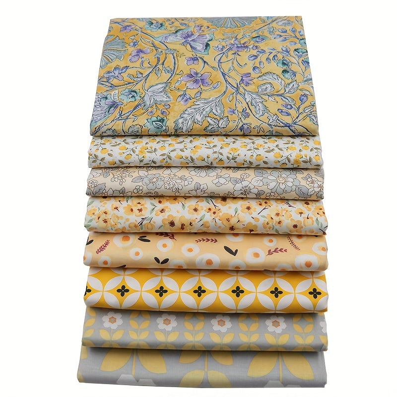 8pcs Floral Pattern Quilting Fabric Cotton Craft DIY Doll Clothes Fabric