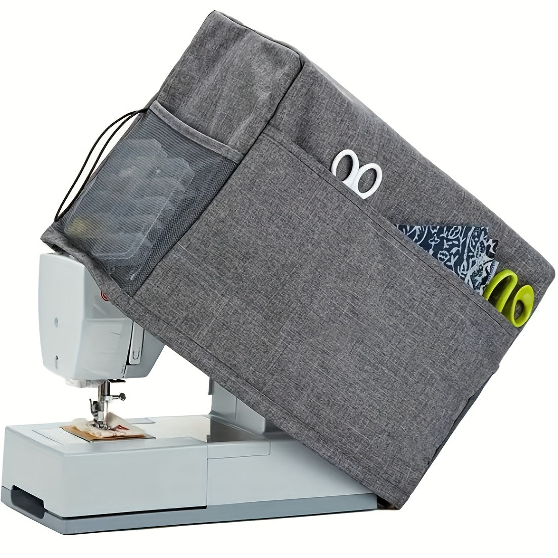 Portable Sewing Machine Cover Waterproof Dust Cover With Side Pockets