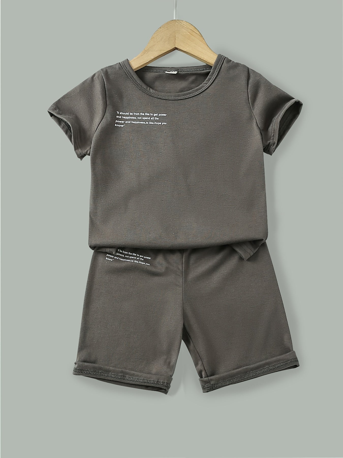 Boys Summer Letter Outfit Shorts & T-shirt Set