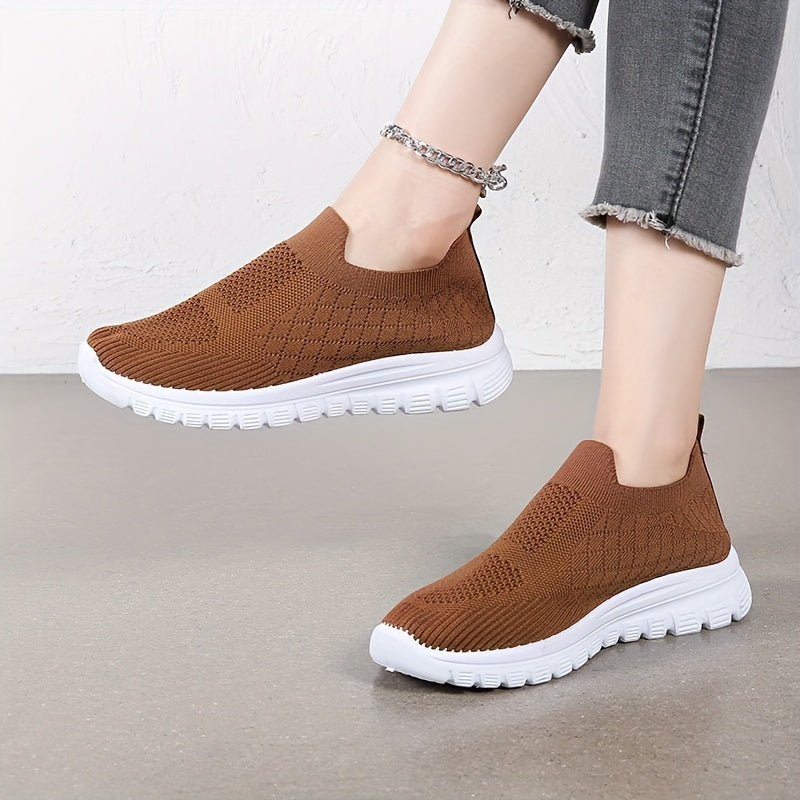 Women's Argyle Pattern Slip-On Running Shoes