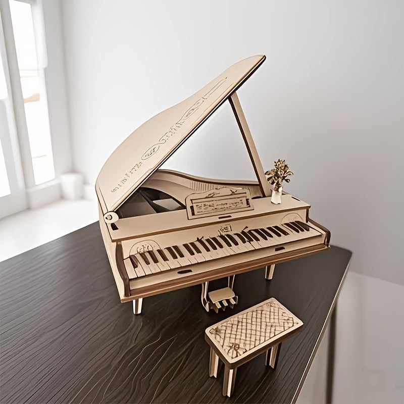 3D Wooden Puzzle Piano DIY Handcrafted Relax Gift for Adults