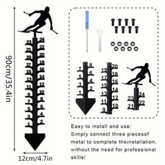 Courtyard Metal Snow Gauge Iron Snowfall Measuring Rod Christmas Gift