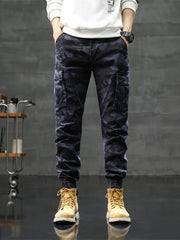 Men's Camo Cargo Pants w/ Pockets for Spring & Fall