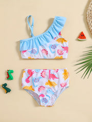 2pc Watermelon & Strawberry Ruffled Cami Top & Shorts Swimsuit Set